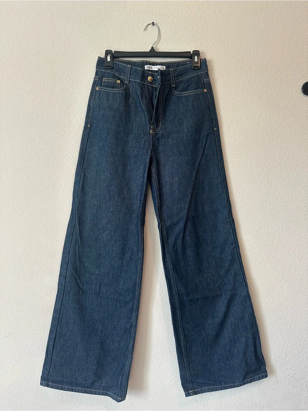 Zara Dark Blue Wide-Leg Jeans